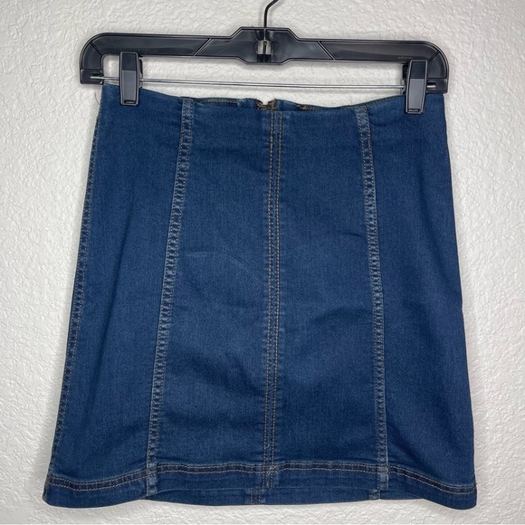 NWOT Free People Blue Mini Skirt - Picture 4 of 9